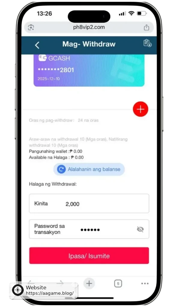 AAGAME Mag withdraw